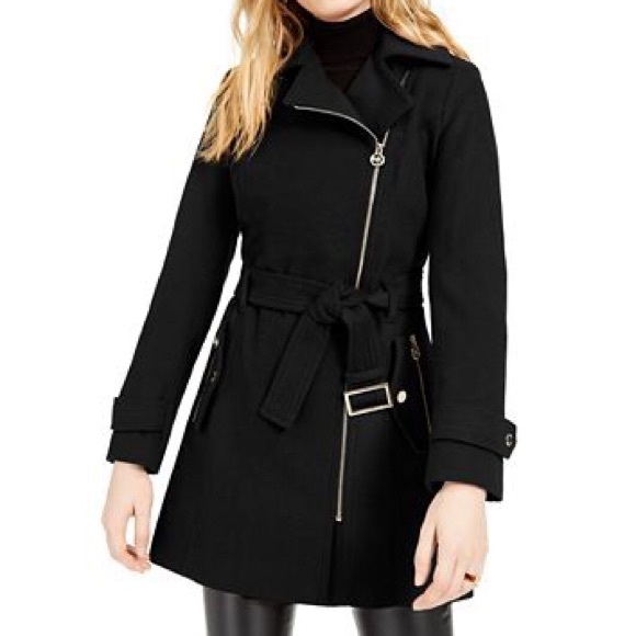 Michael Kors Jackets & Blazers - Michael Michael Kors Asymmetrical Belted C…